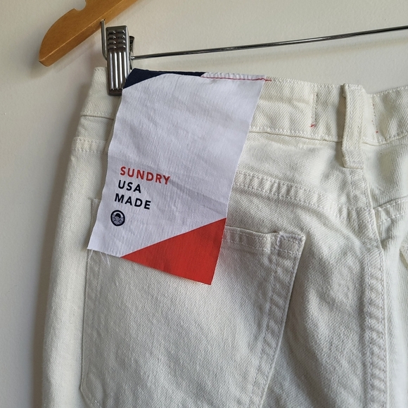 NEW! SUNDRY, Women's Side Stitch Slim‎ Straight Jean, Vanilla, Size 29, NWT - Picture 12 of 16
